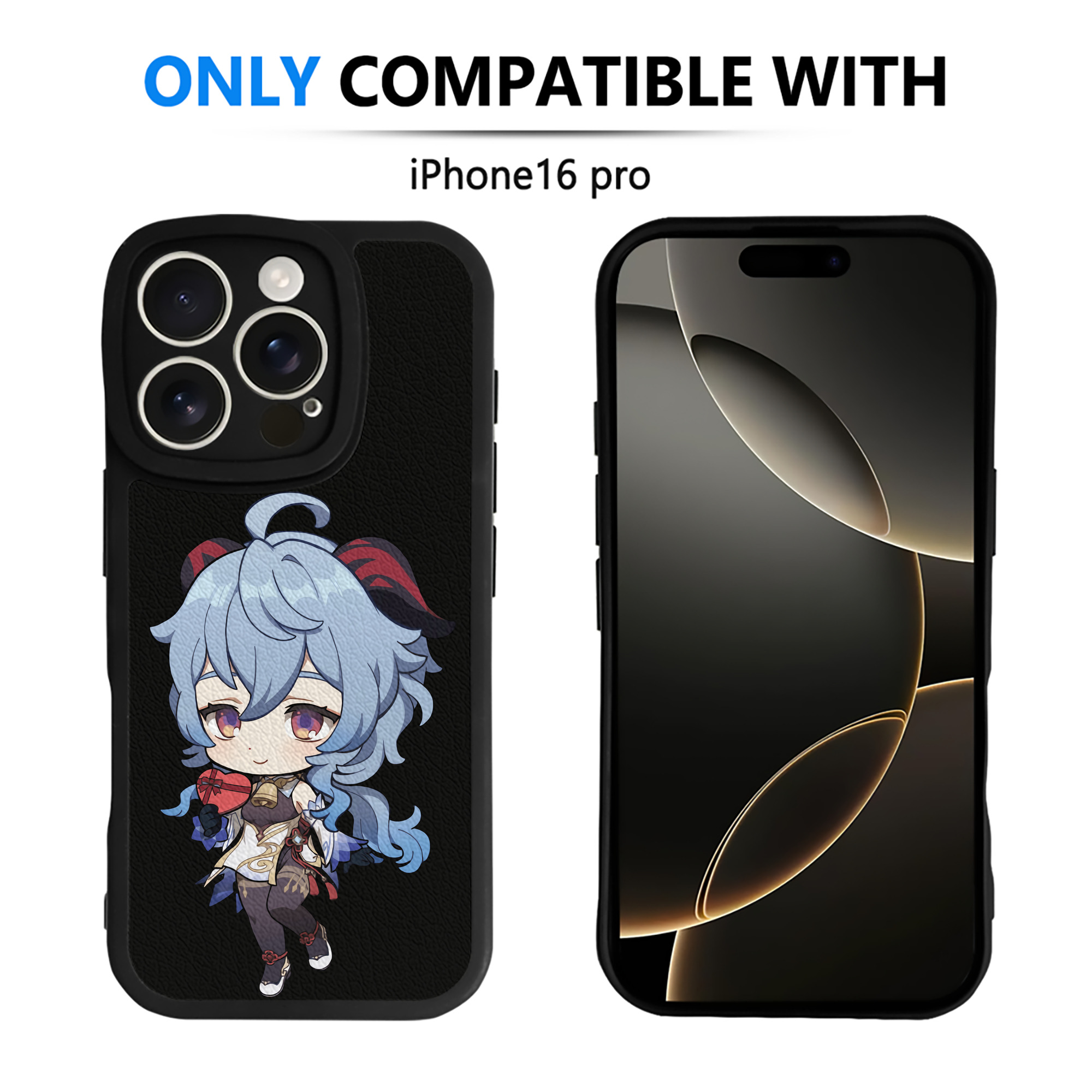 げんし神 甘雨 かんう genshin Ganyu 【iPhone 16シリーズ対応】シリコンスマホケース（レザー調） 材質：シリコン